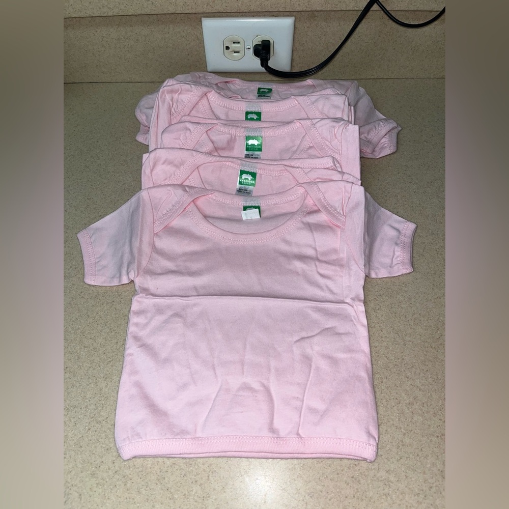 11 x NWOT Precious Cargo Pink 100% Cotton Plain T-Shirt - Screen Print - 6 M